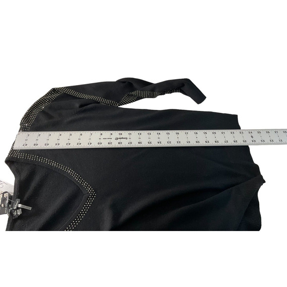 Vita Milano Black Sweater Studded Trim V-Neck Medium New - Picture 6 of 13